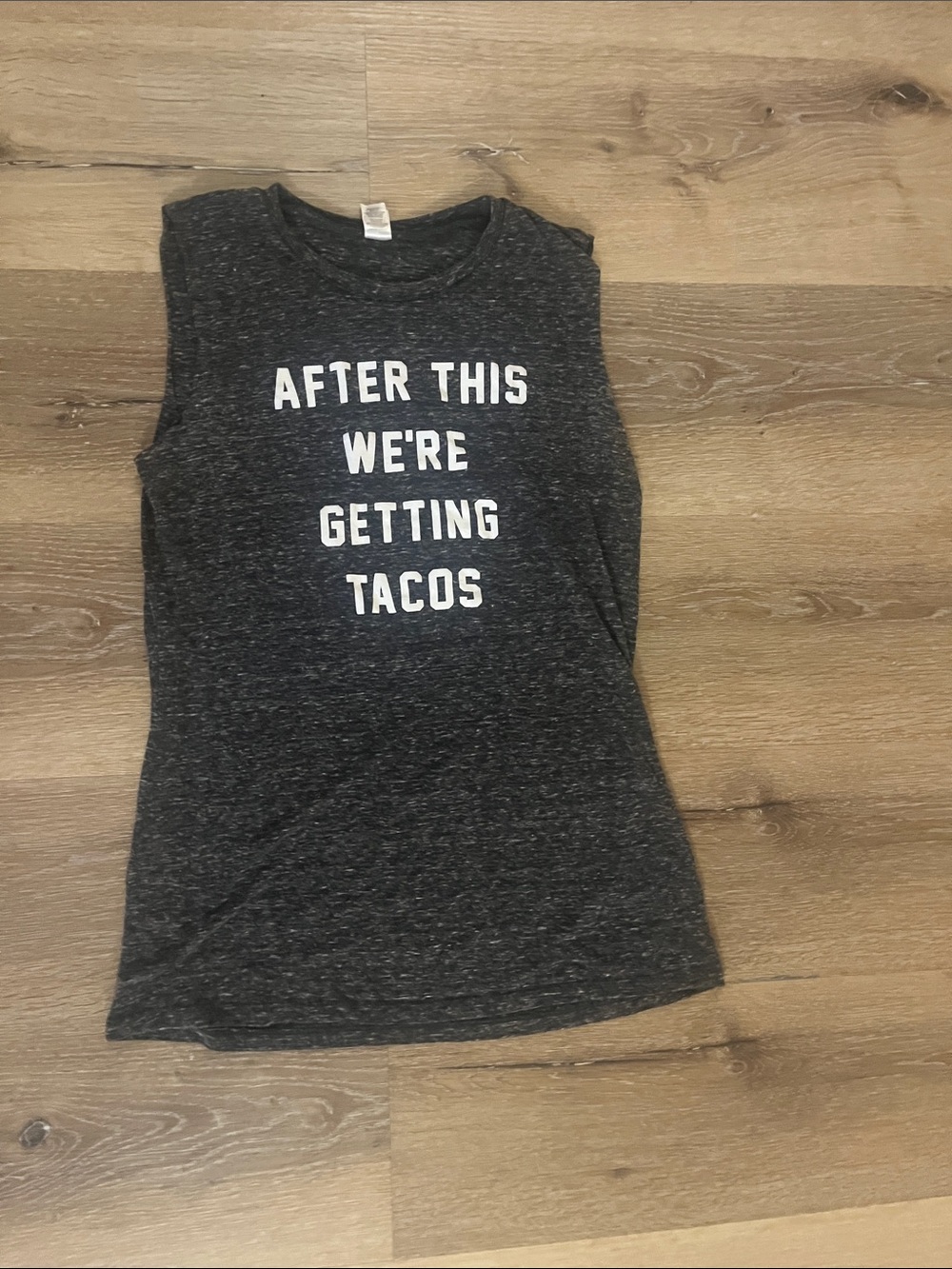 Charcoal Workout Tank Top - 'After This We're Getting Tacos'